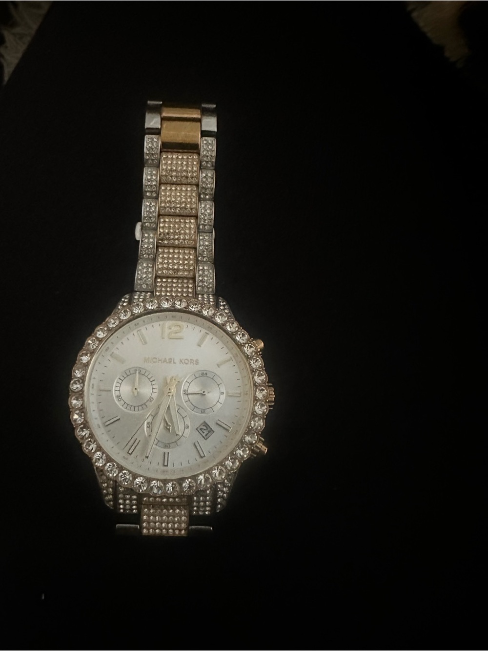 Michael Kors Two-Tone Gold and Silver Crystal Watch